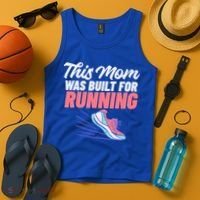 This Mom Was Built For Running Mother Marathon Runner Gift Tank Top thumb 4