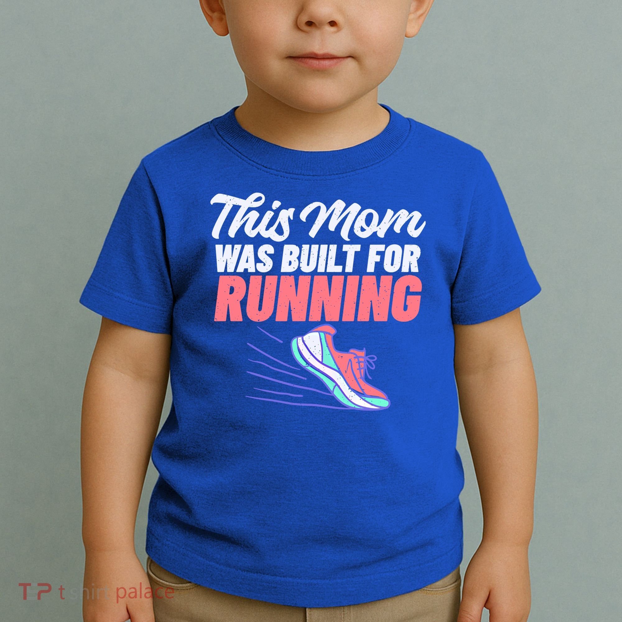 This Mom Was Built For Running Mother Marathon Runner Gift Toddler T-Shirt