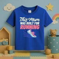 This Mom Was Built For Running Mother Marathon Runner Gift Toddler T-Shirt thumb 3
