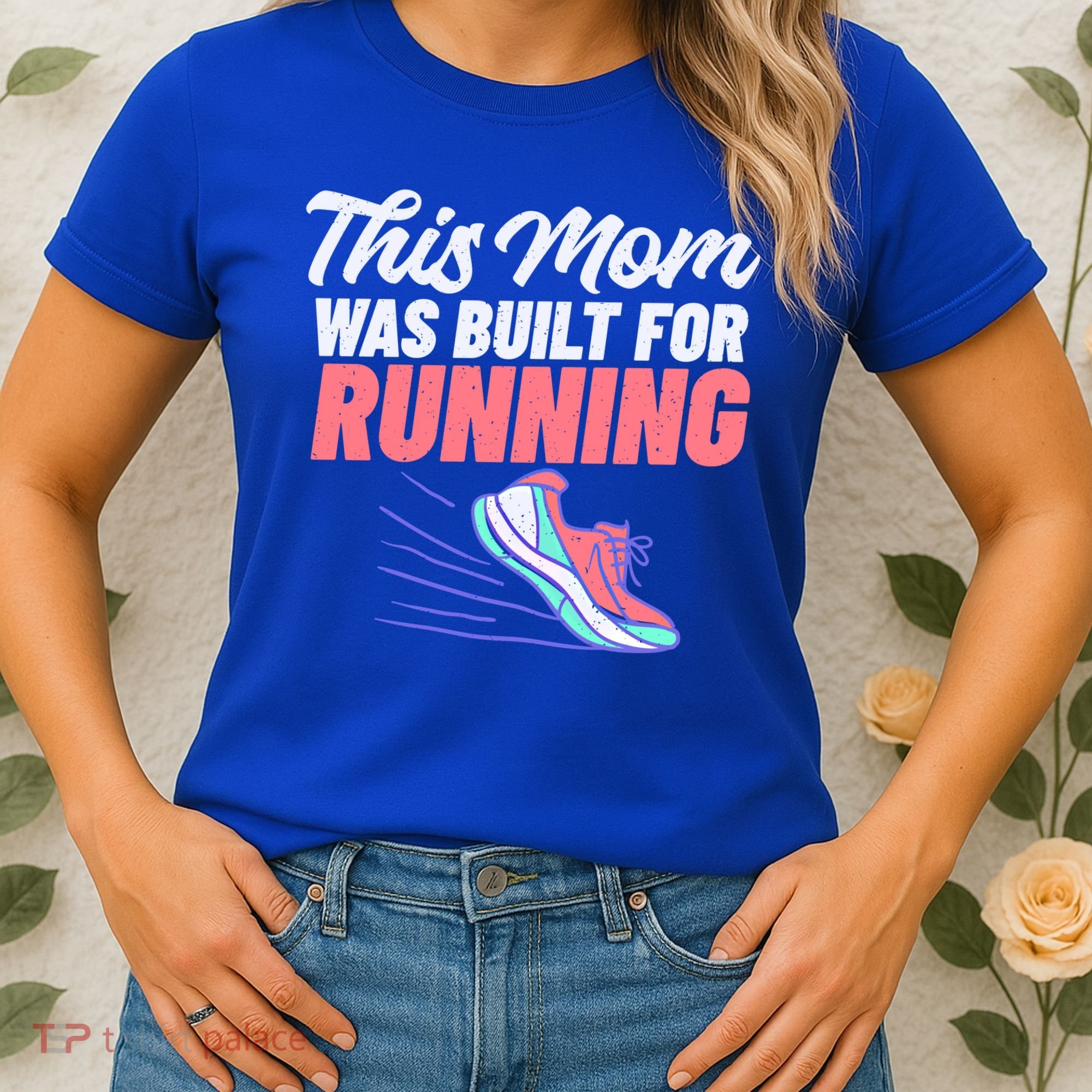 This Mom Was Built For Running Mother Marathon Runner Gift Women's T-Shirt
