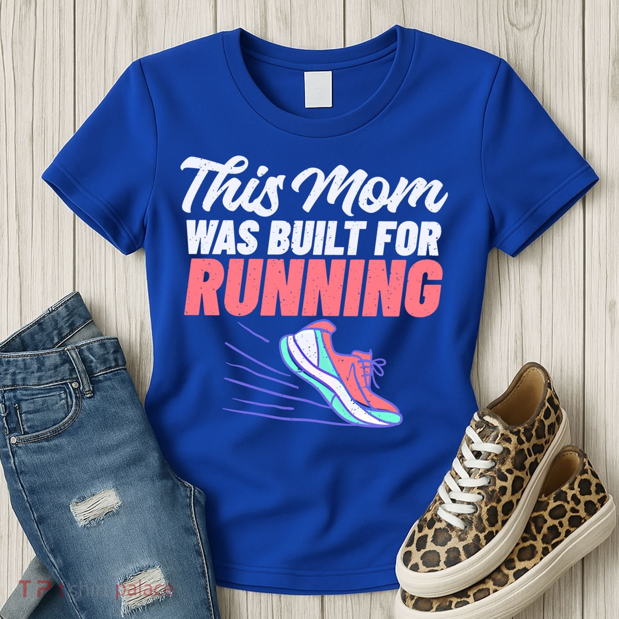 This Mom Was Built For Running Mother Marathon Runner Gift Women's T-Shirt