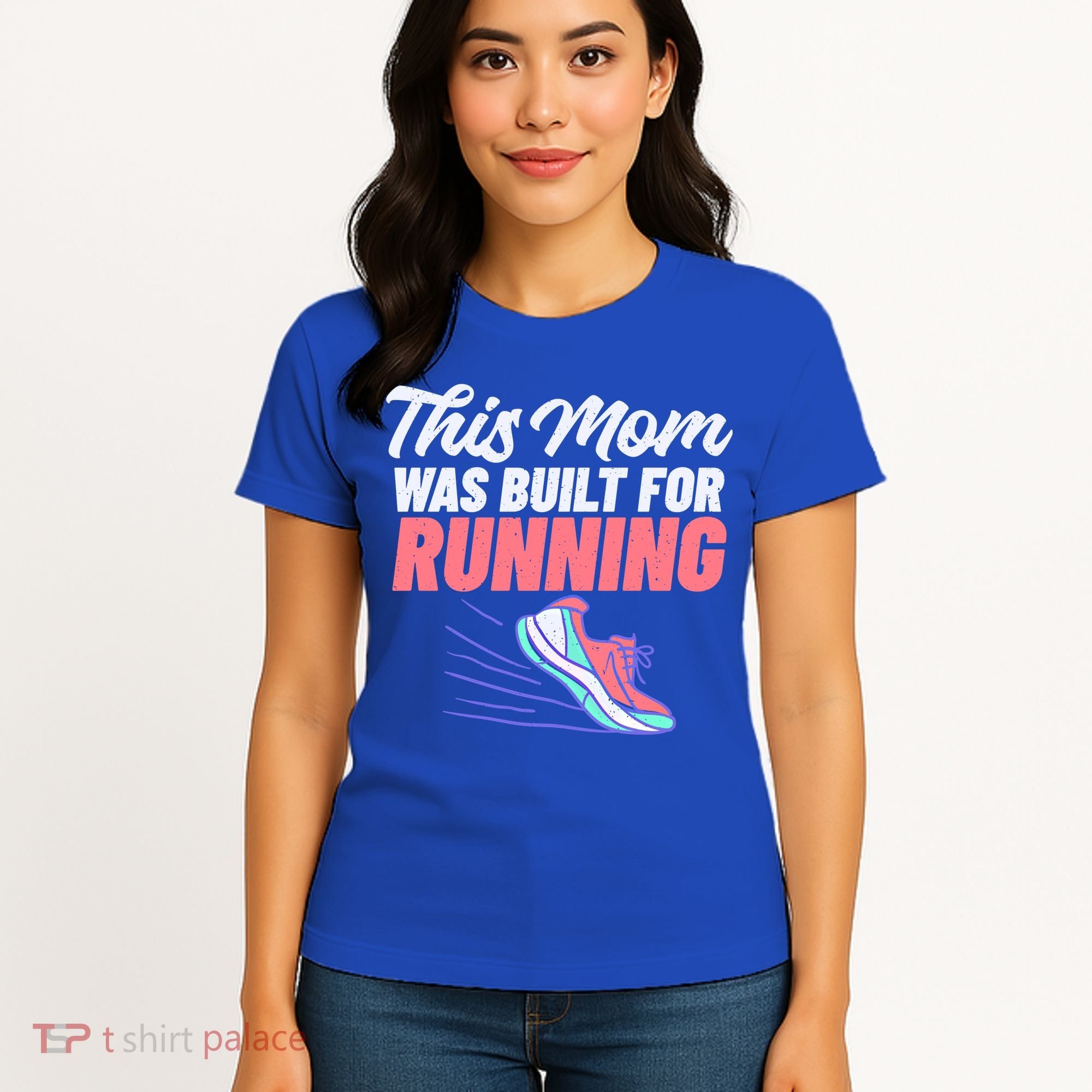 This Mom Was Built For Running Mother Marathon Runner Gift Women's T-Shirt