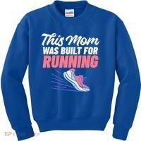 This Mom Was Built For Running Mother Marathon Runner Gift Kids Sweatshirt thumb 0