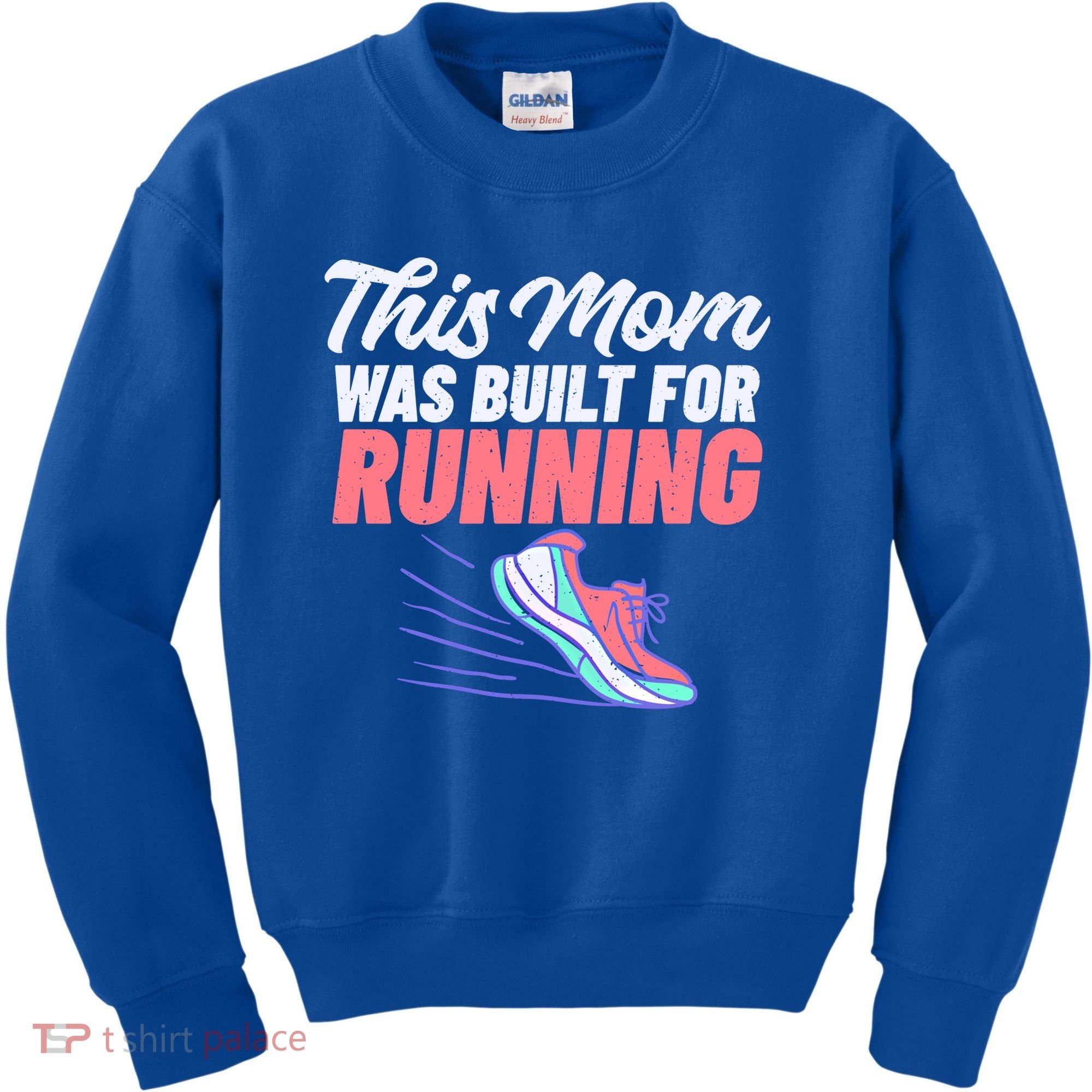 This Mom Was Built For Running Mother Marathon Runner Gift Kids Sweatshirt