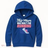 This Mom Was Built For Running Mother Marathon Runner Gift Kids Hoodie thumb 0