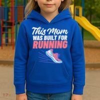 This Mom Was Built For Running Mother Marathon Runner Gift Kids Hoodie thumb 3