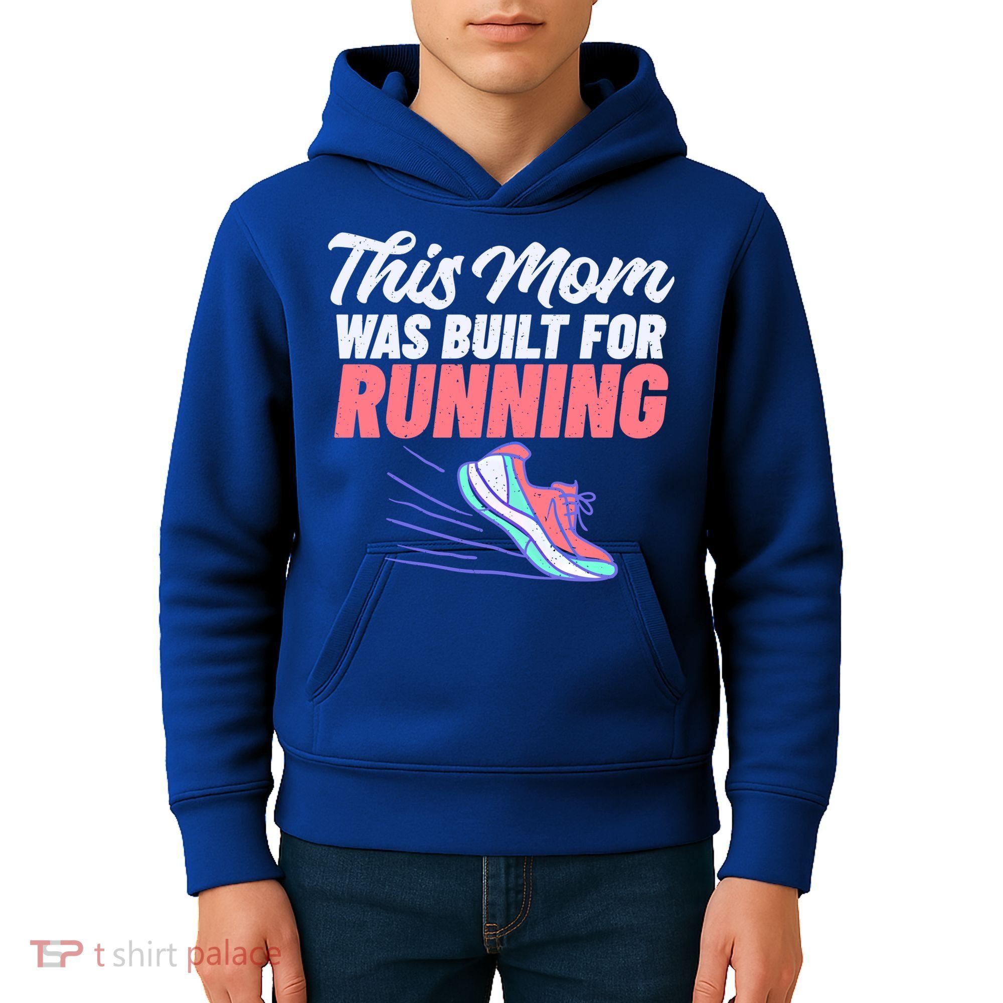 This Mom Was Built For Running Mother Marathon Runner Gift Kids Hoodie