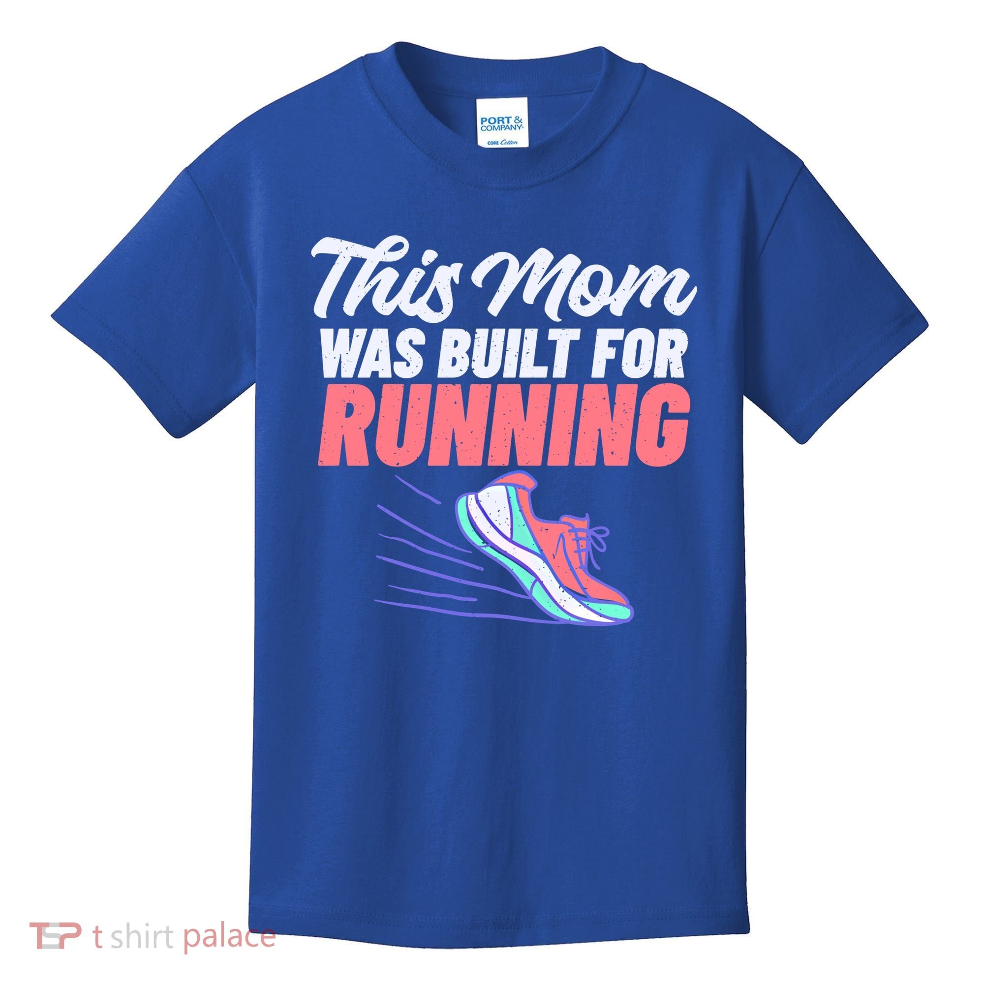 This Mom Was Built For Running Mother Marathon Runner Gift Kids T-Shirt