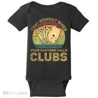 The Moment When Your Partner Call Clubs Euchre Card Game Baby Bodysuit thumb 0