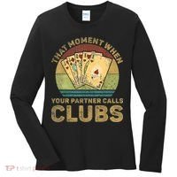 The Moment When Your Partner Call Clubs Euchre Card Game Women's Long Sleeve Shirt thumb 0