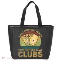 The Moment When Your Partner Call Clubs Euchre Card Game Tote Bag thumb 0