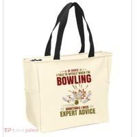 Talk Myself When Bowling Need Expert Advice Ten Pin Bowling Tote Bag thumb 2
