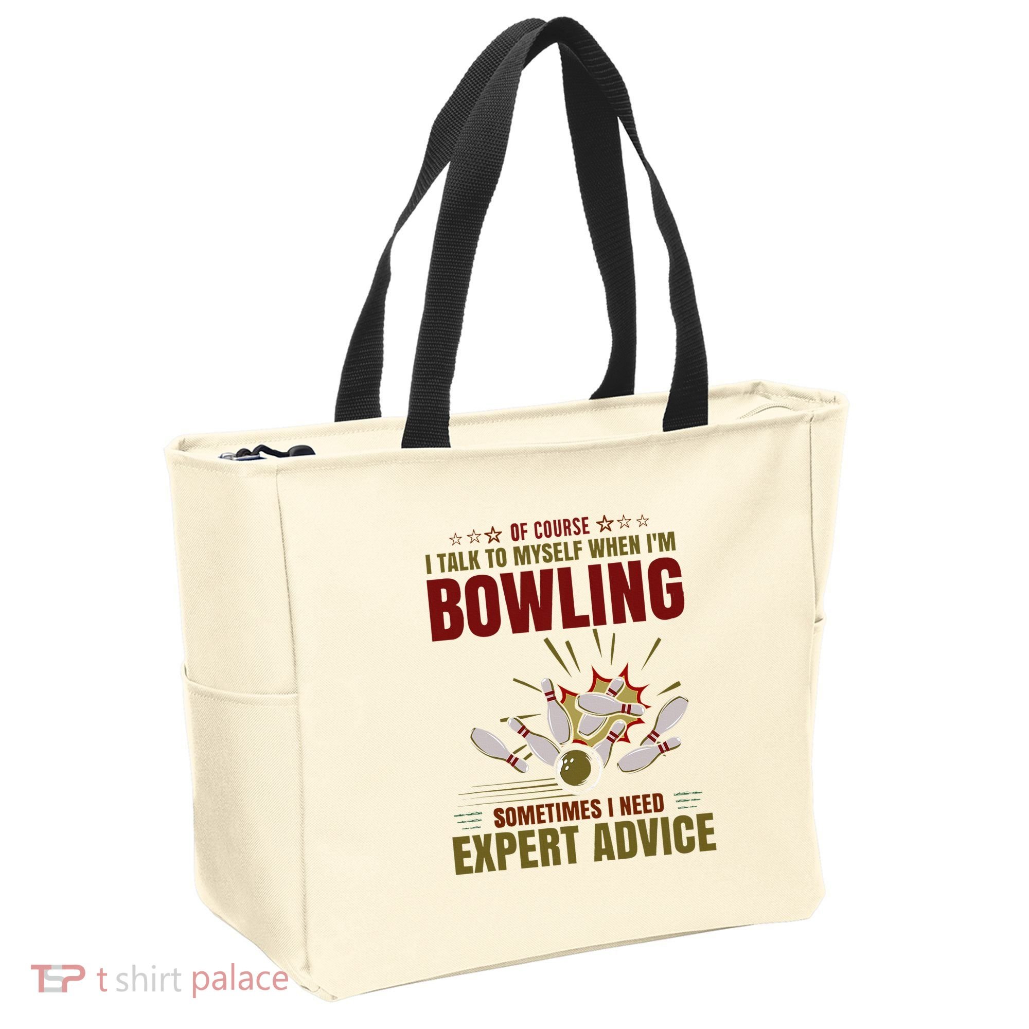 Talk Myself When Bowling Need Expert Advice Ten Pin Bowling Tote Bag