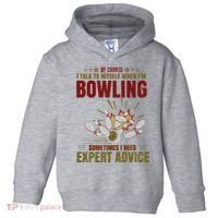 Talk Myself When Bowling Need Expert Advice Ten Pin Bowling Toddler Hoodie thumb 0