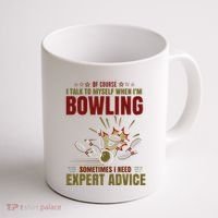 Talk Myself When Bowling Need Expert Advice Ten Pin Bowling Coffee Mug thumb 1
