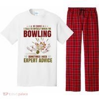 Talk Myself When Bowling Need Expert Advice Ten Pin Bowling Pajama Set thumb 0