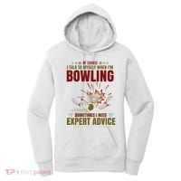 Talk Myself When Bowling Need Expert Advice Ten Pin Bowling Women's Hoodie thumb 0