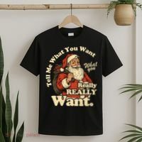 Tell Me What You Want Funny Christas Santa Retro T-Shirt thumb 2