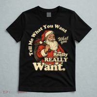 Tell Me What You Want Funny Christas Santa Retro T-Shirt thumb 5