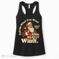Tell Me What You Want Funny Christas Santa Retro Women's Tank Top thumb 0