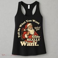 Tell Me What You Want Funny Christas Santa Retro Women's Tank Top thumb 3