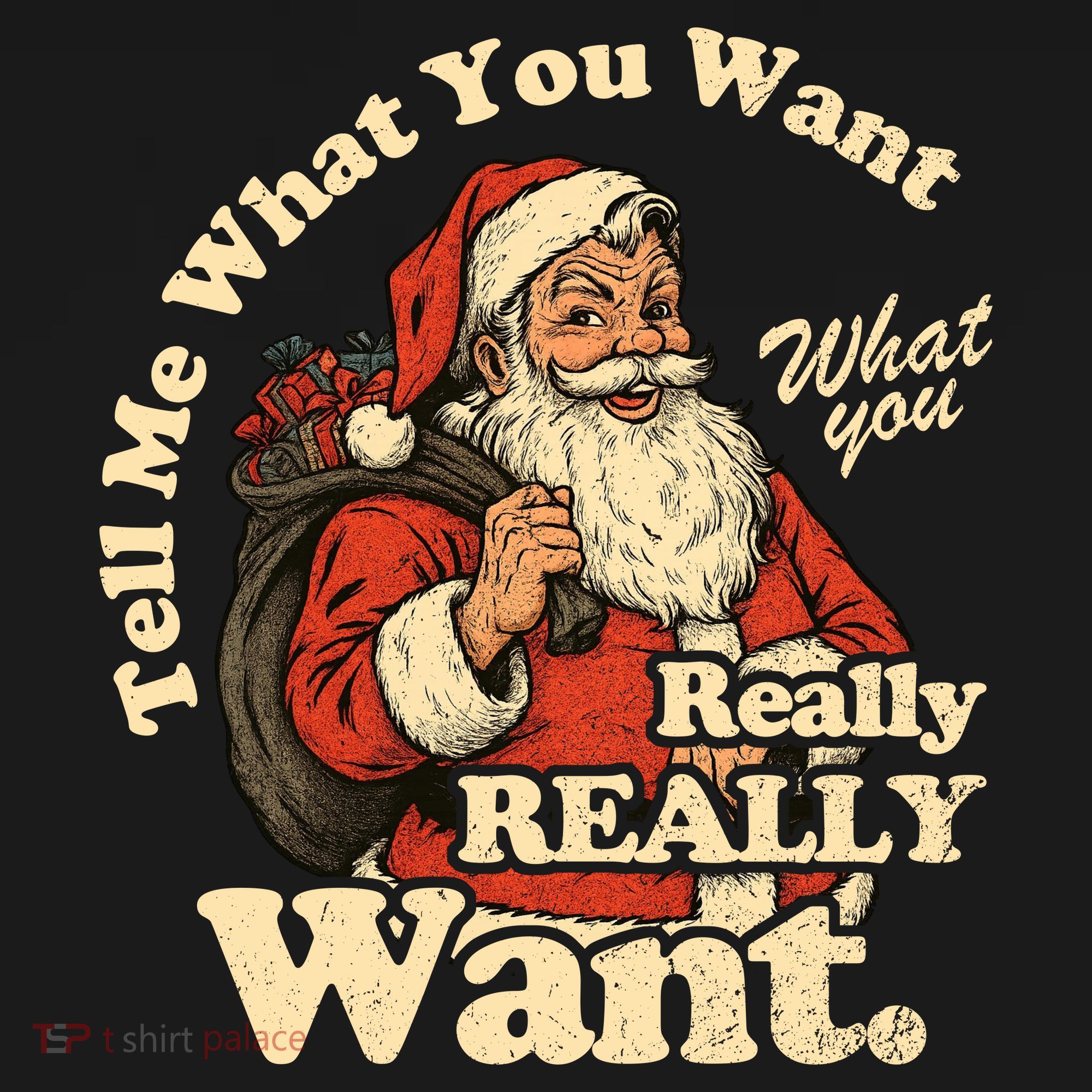 Tell Me What You Want Funny Christas Santa Retro Women's Tank Top