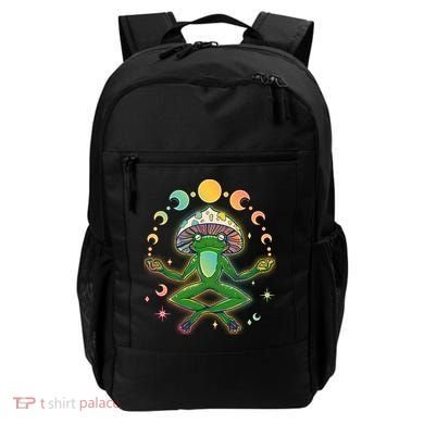 Trippy Meditating Yoga Mushroom Frog Toad Backpack