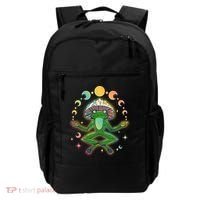 Trippy Meditating Yoga Mushroom Frog Toad Backpack thumb 0