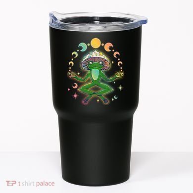 Trippy Meditating Yoga Mushroom Frog Toad Tumbler
