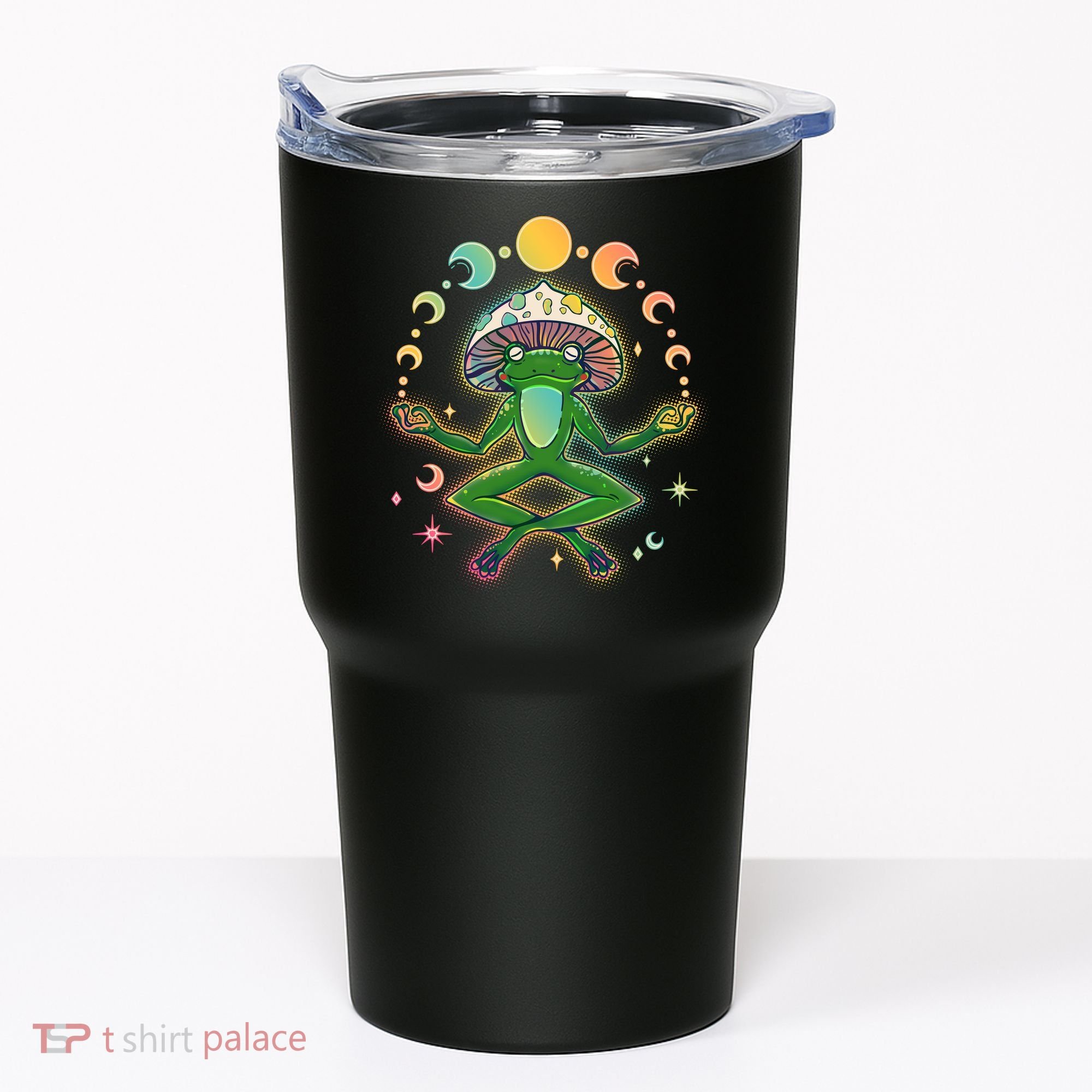 Trippy Meditating Yoga Mushroom Frog Toad Tumbler