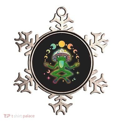 Trippy Meditating Yoga Mushroom Frog Toad Ornament