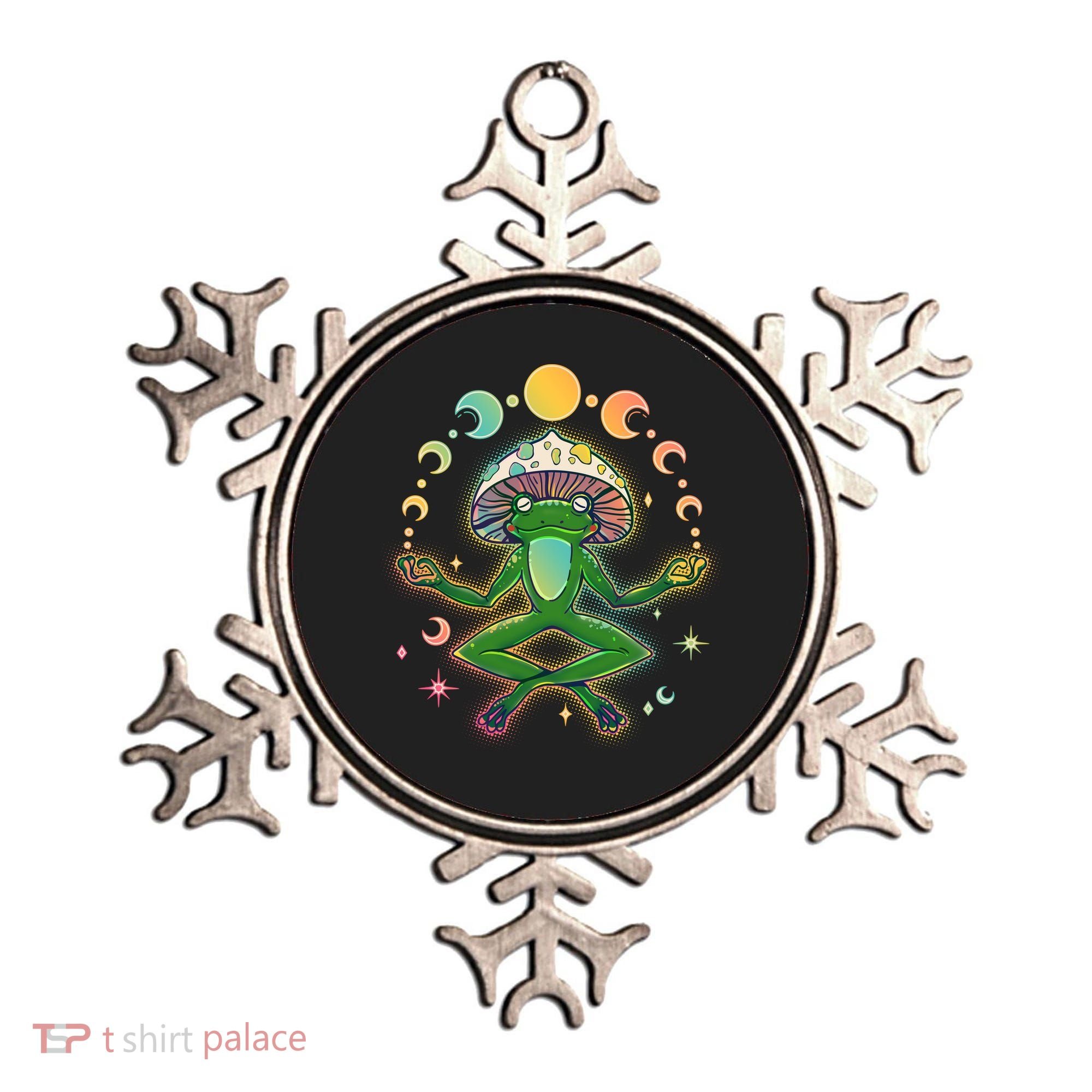Trippy Meditating Yoga Mushroom Frog Toad Ornament