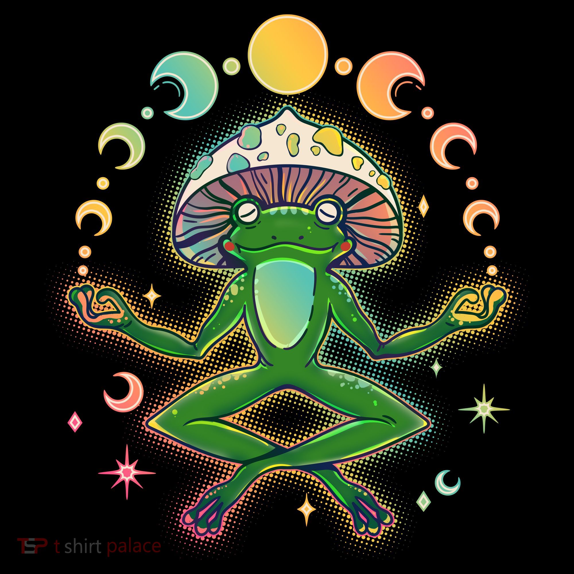 Trippy Meditating Yoga Mushroom Frog Toad Ornament