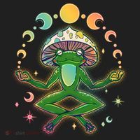Trippy Meditating Yoga Mushroom Frog Toad Zone Performance Long-Sleeve T-Shirt thumb 2