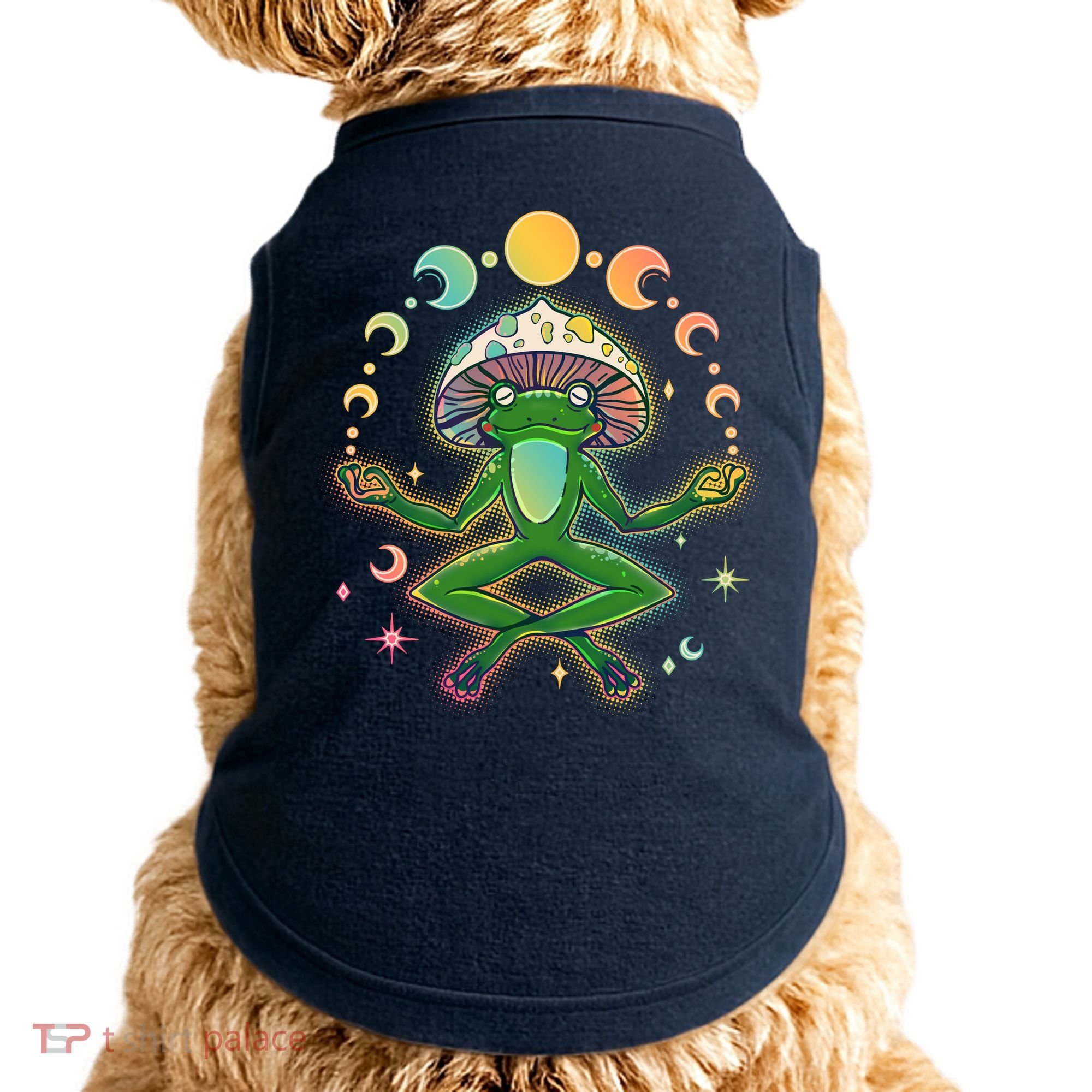 Trippy Meditating Yoga Mushroom Frog Toad Doggie Tank