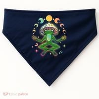 Trippy Meditating Yoga Mushroom Frog Toad USA-Made Doggie Bandana thumb 0