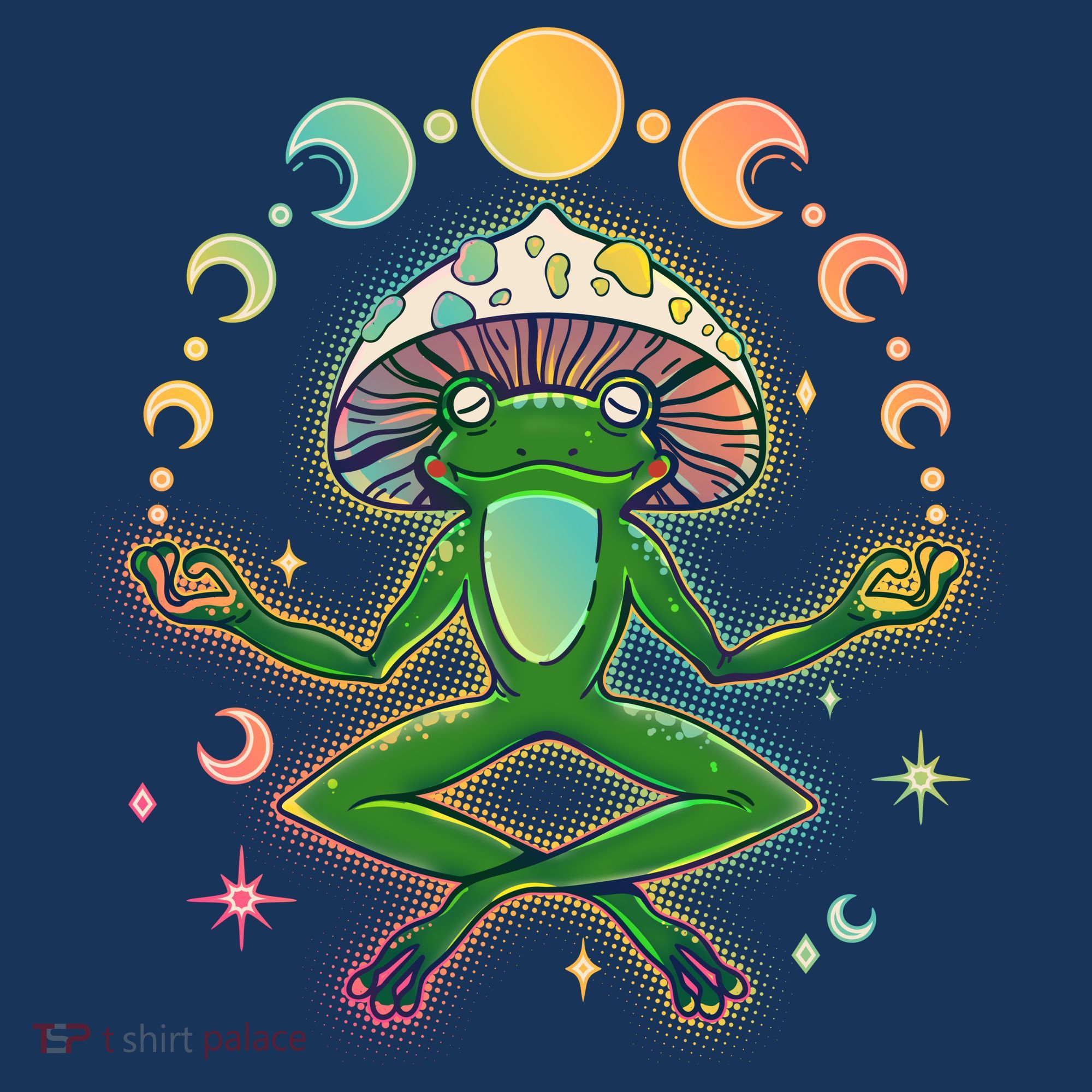 Trippy Meditating Yoga Mushroom Frog Toad Sweatshirt