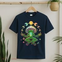 Trippy Meditating Yoga Mushroom Frog Toad T-Shirt thumb 2