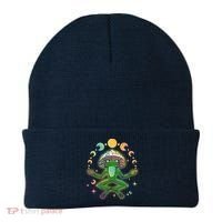 Trippy Meditating Yoga Mushroom Frog Toad Beanie thumb 0