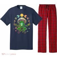 Trippy Meditating Yoga Mushroom Frog Toad Pajama Set thumb 0
