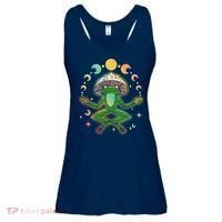 Trippy Meditating Yoga Mushroom Frog Toad Ladies Essential Flowy Tank thumb 0