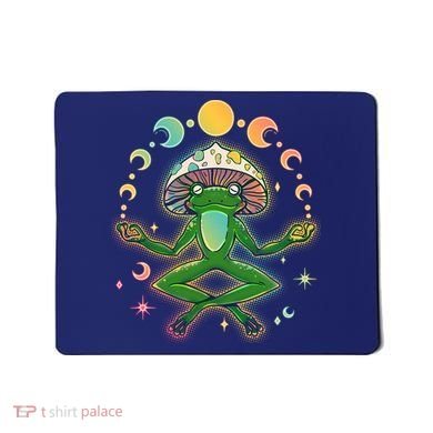 Trippy Meditating Yoga Mushroom Frog Toad Mousepad