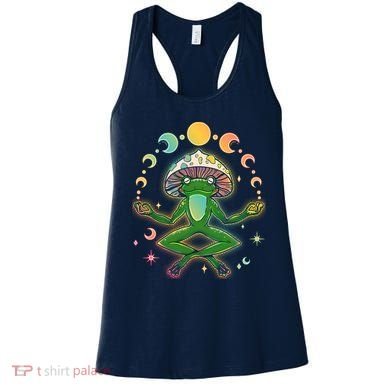 Trippy Meditating Yoga Mushroom Frog Toad Women's Tank Top
