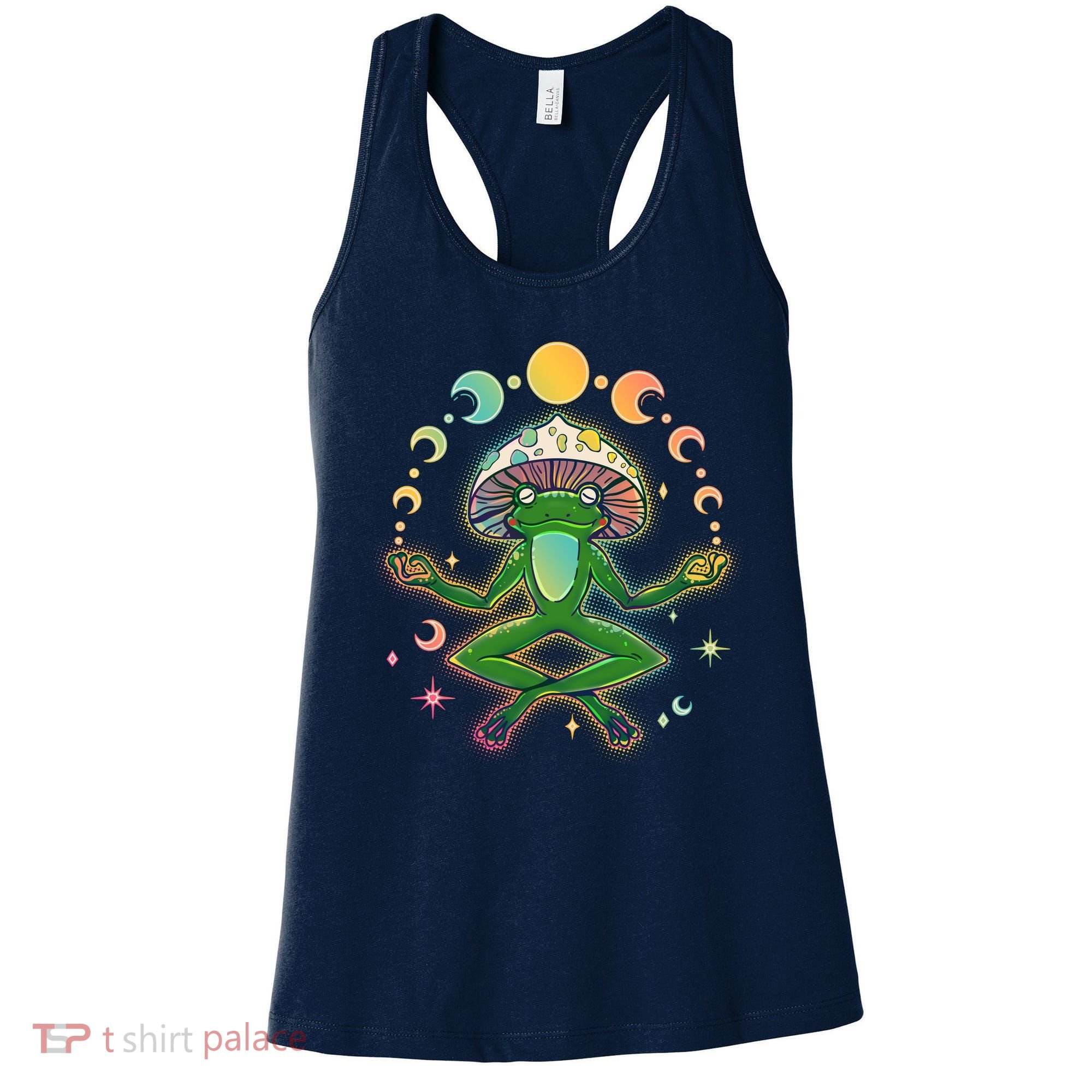 Trippy Meditating Yoga Mushroom Frog Toad Women's Tank Top