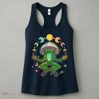 Trippy Meditating Yoga Mushroom Frog Toad Women's Tank Top thumb 3
