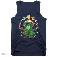Trippy Meditating Yoga Mushroom Frog Toad Tank Top thumb 0