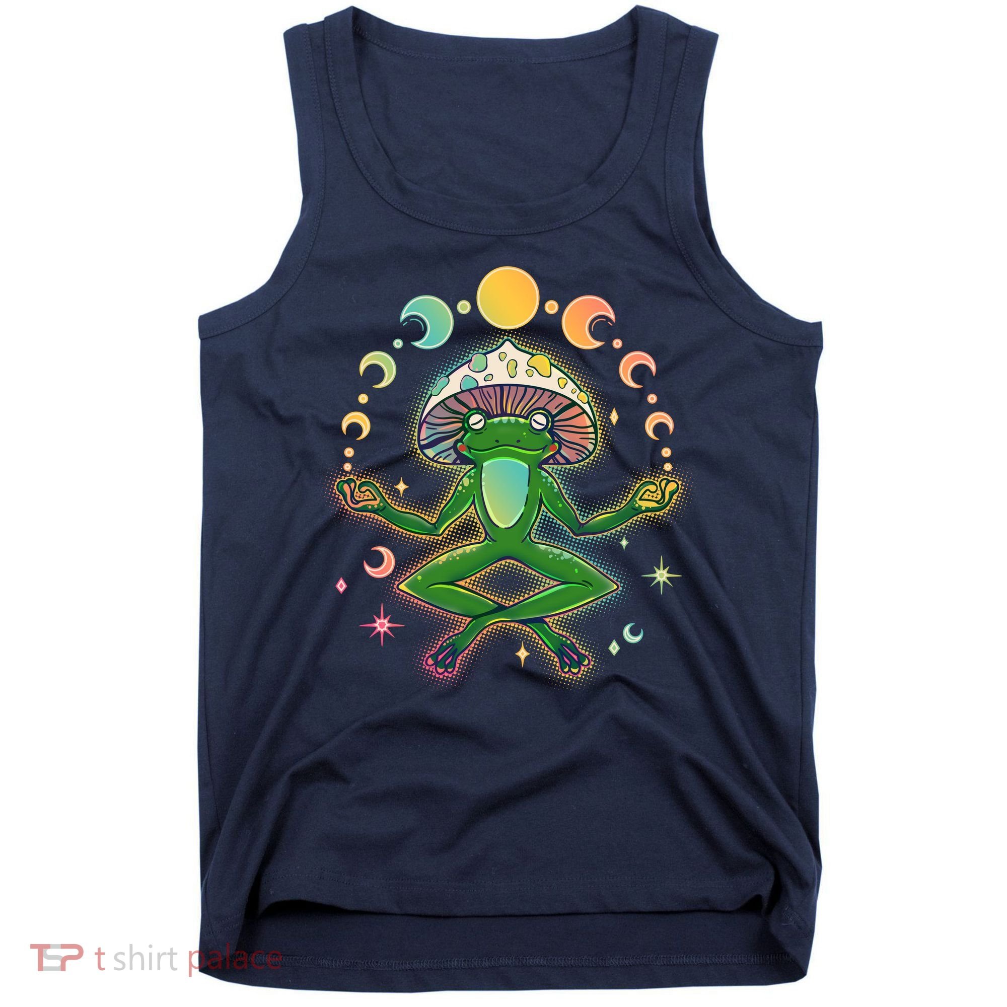 Trippy Meditating Yoga Mushroom Frog Toad Tank Top