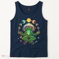 Trippy Meditating Yoga Mushroom Frog Toad Tank Top thumb 2