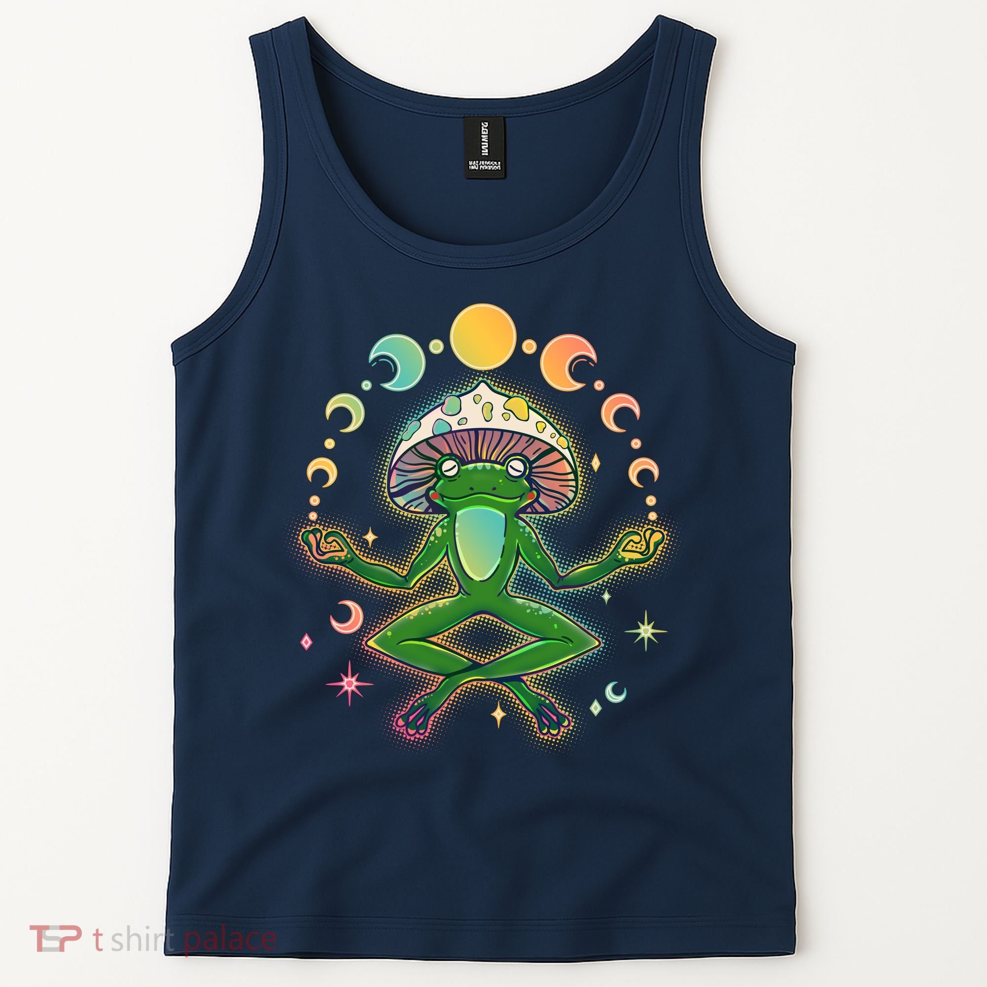 Trippy Meditating Yoga Mushroom Frog Toad Tank Top