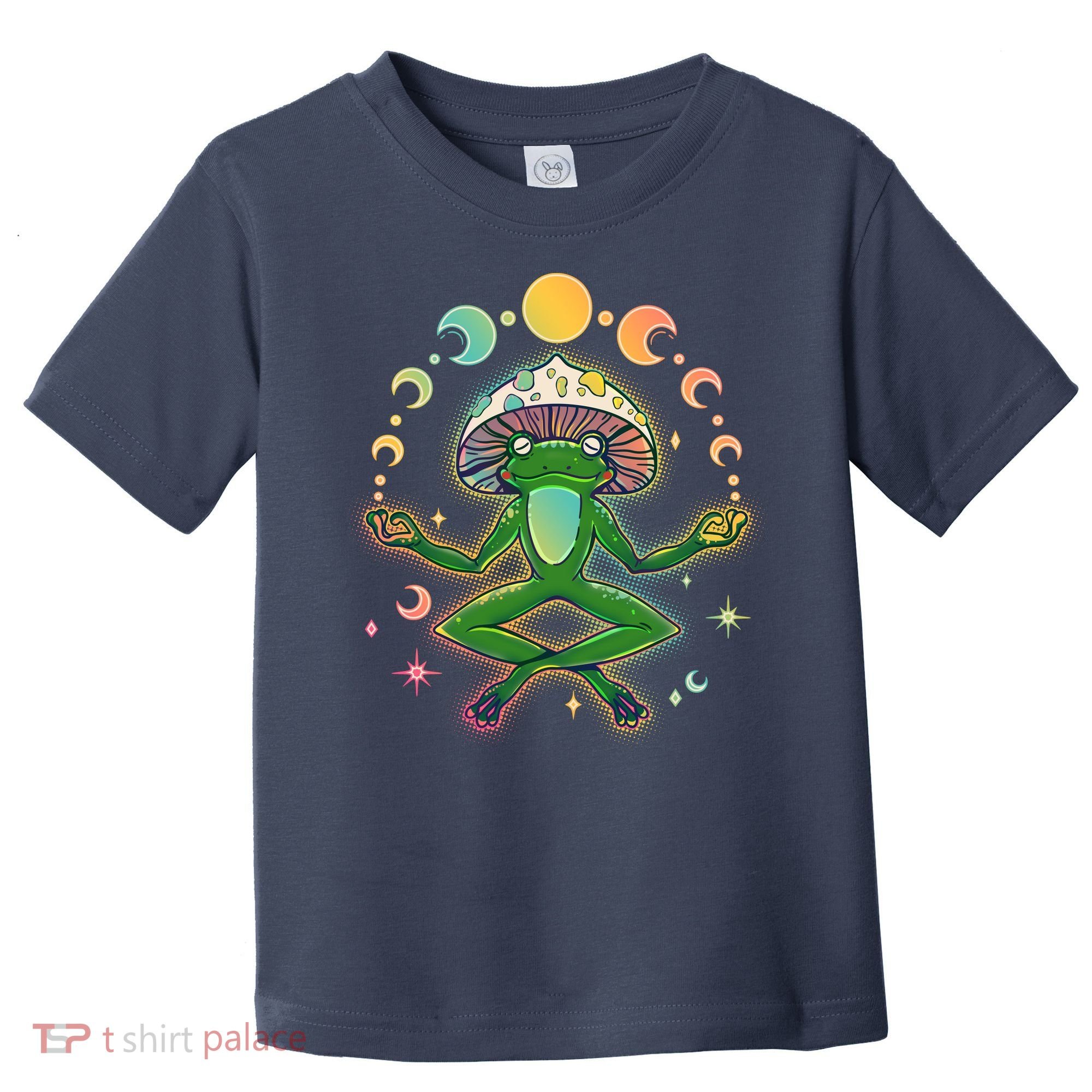 Trippy Meditating Yoga Mushroom Frog Toad Toddler T-Shirt